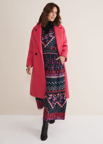 Phase Eight Quinn Textured Cocoon Coats Pink USA | 0738564-GN